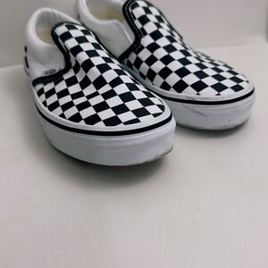 Vans Kids Black and White Checkered Slip-On Sneakers